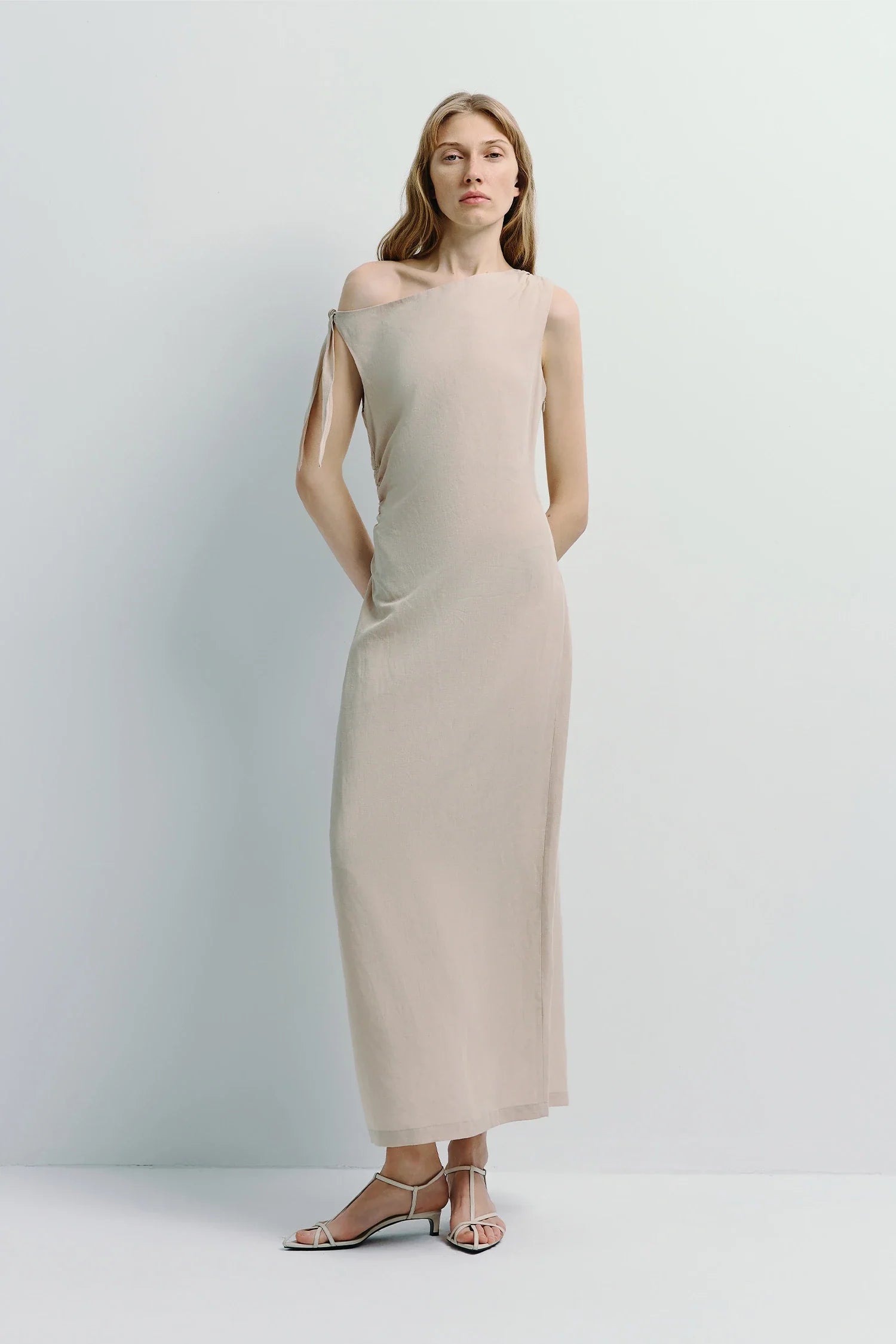 Rue Sophie Papillon Tie Off Shoulder Dress