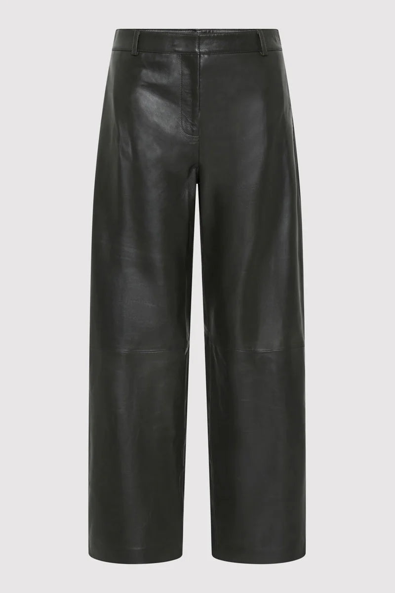 St. Agni Leather Balloon Pants - Khaki