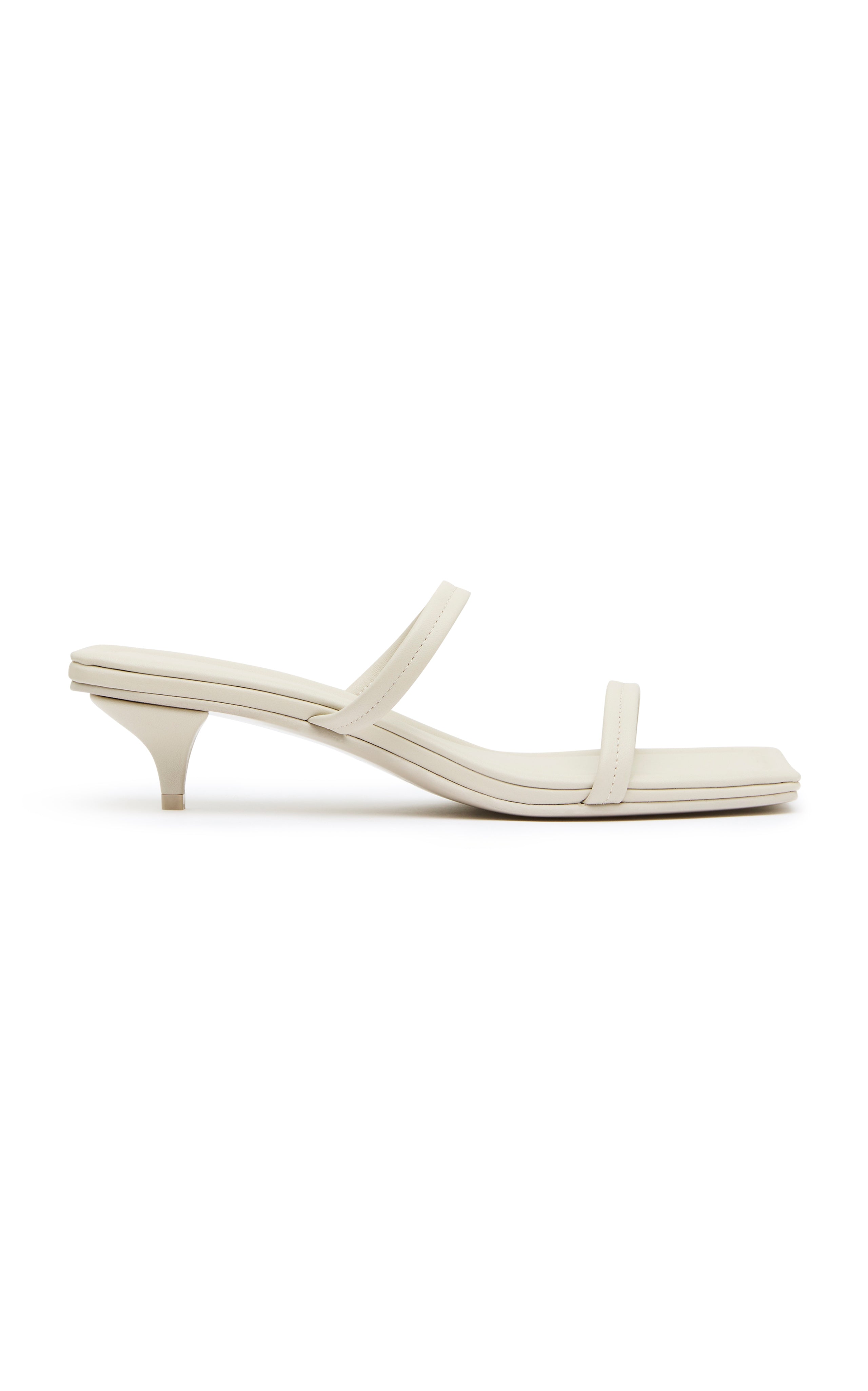 St. Agni Fine Strap Kitten Heel - Creme