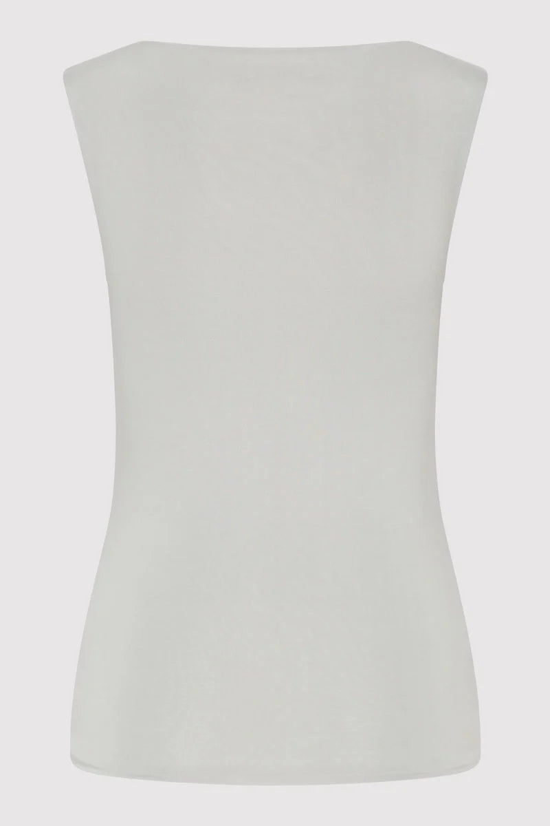St. Agni Cupro Jersey Top - Silver