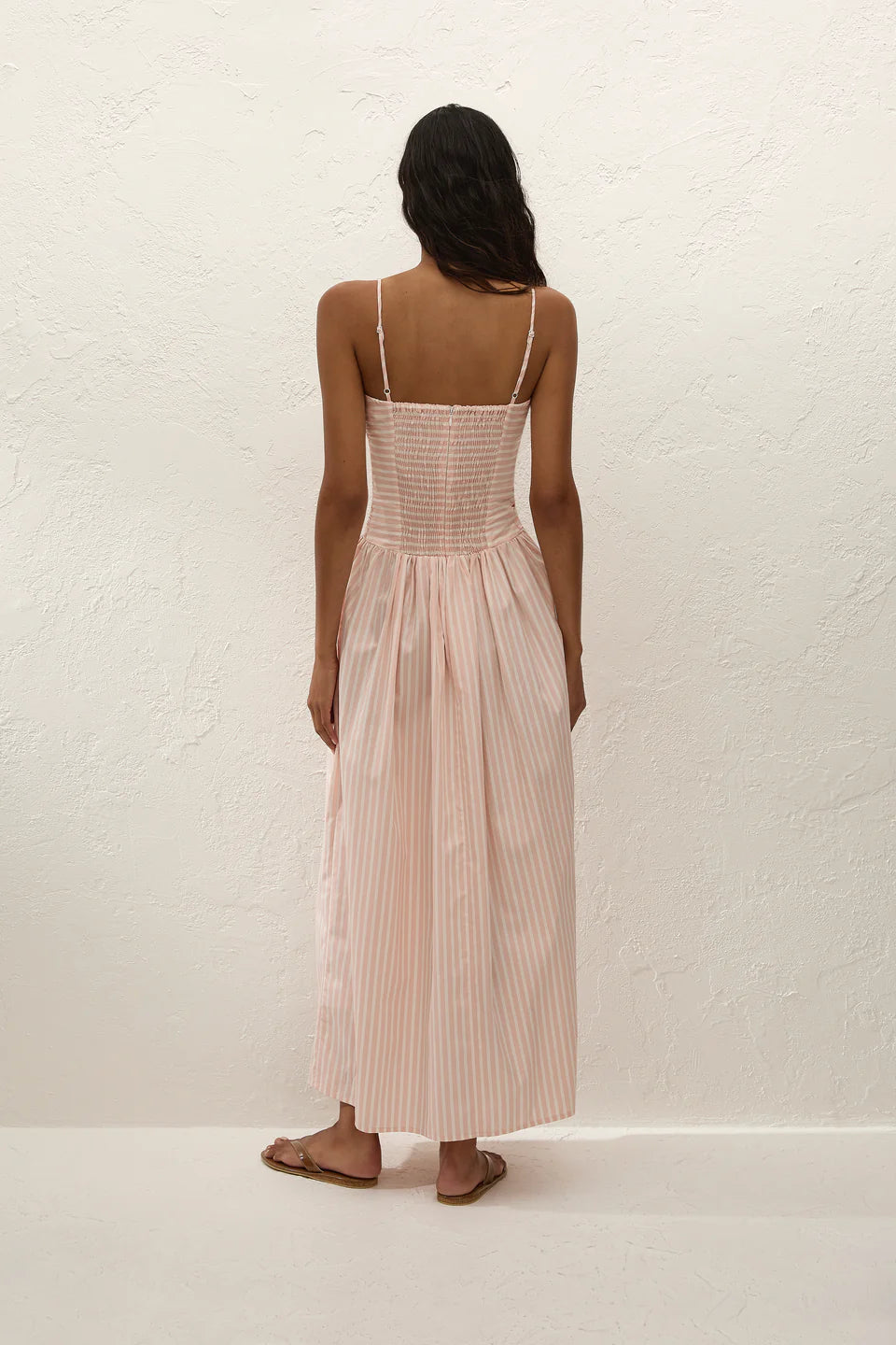 Faithfull The Brand Portlligat Maxi Dress Carmen Stripe Peony White