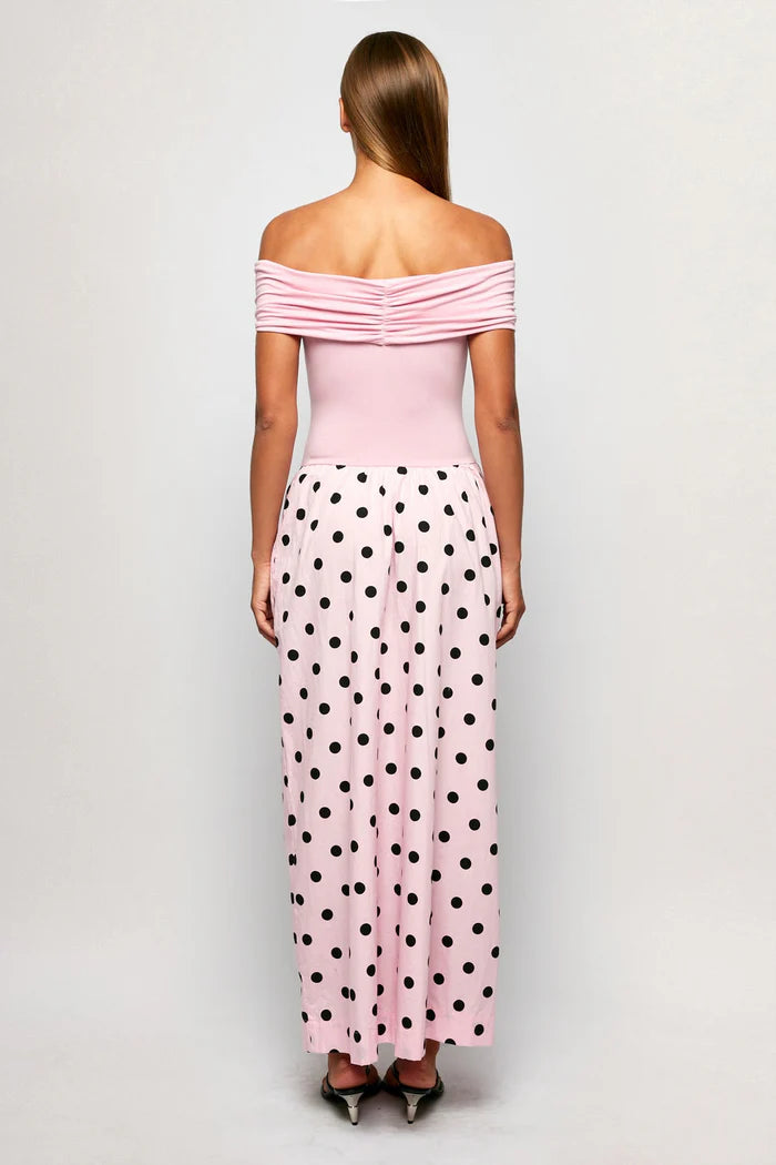 S/W/F Off Shoulder Maxi - Dots of Joy