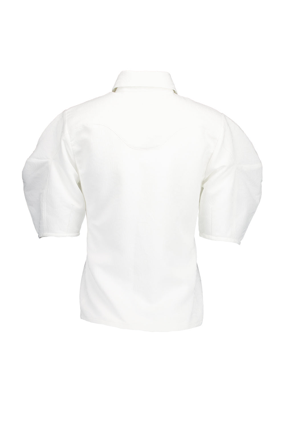 Hagahi Puff Shoulder Short Sleeve Shirt