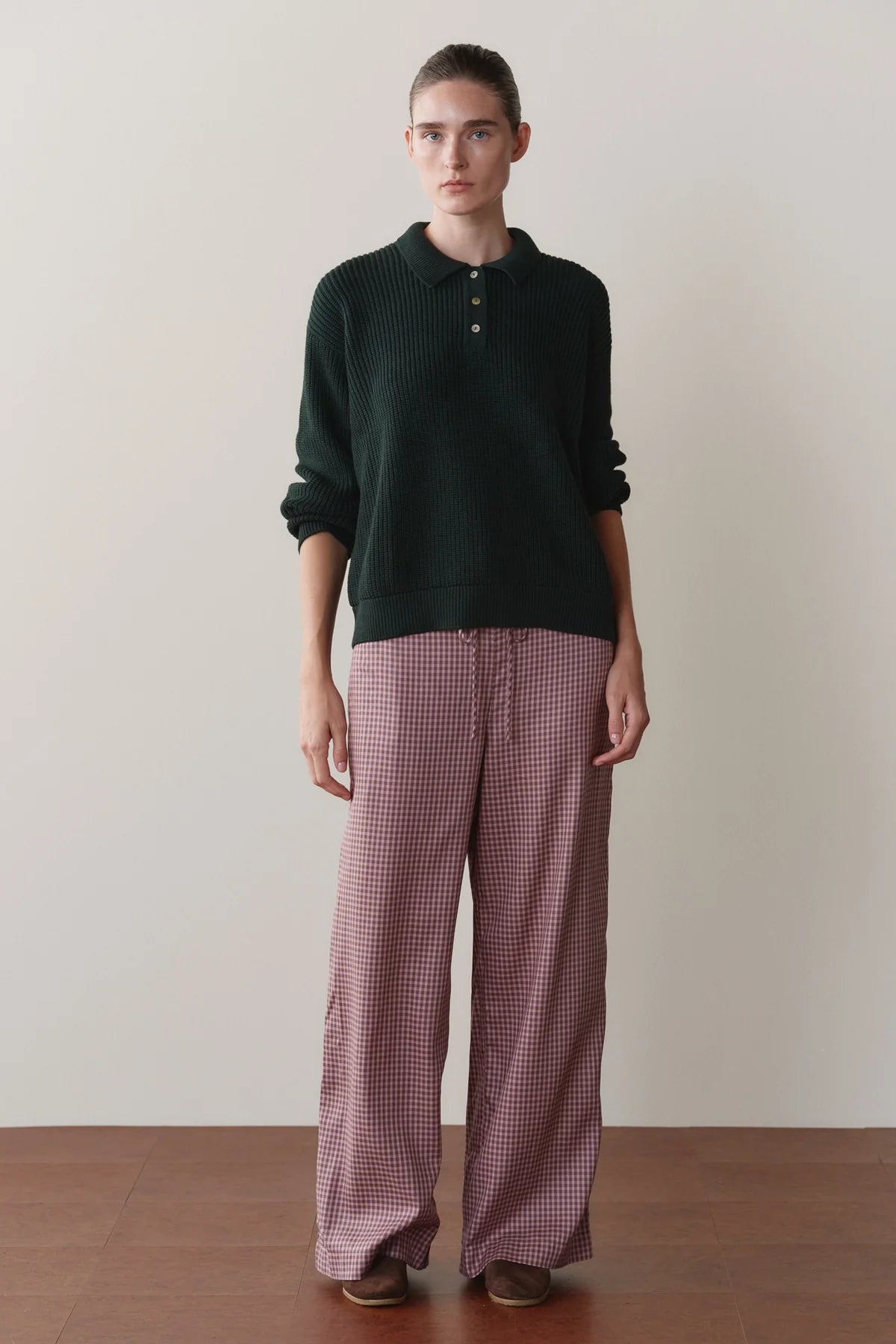 Donni Tencel Plaid Tie Pant