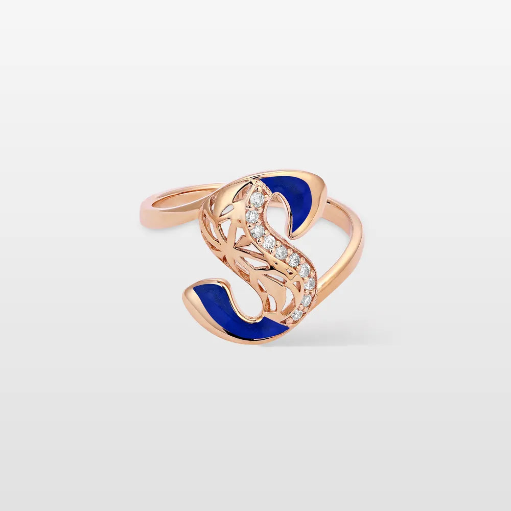 Maveroc Retro Diamond Letter Ring