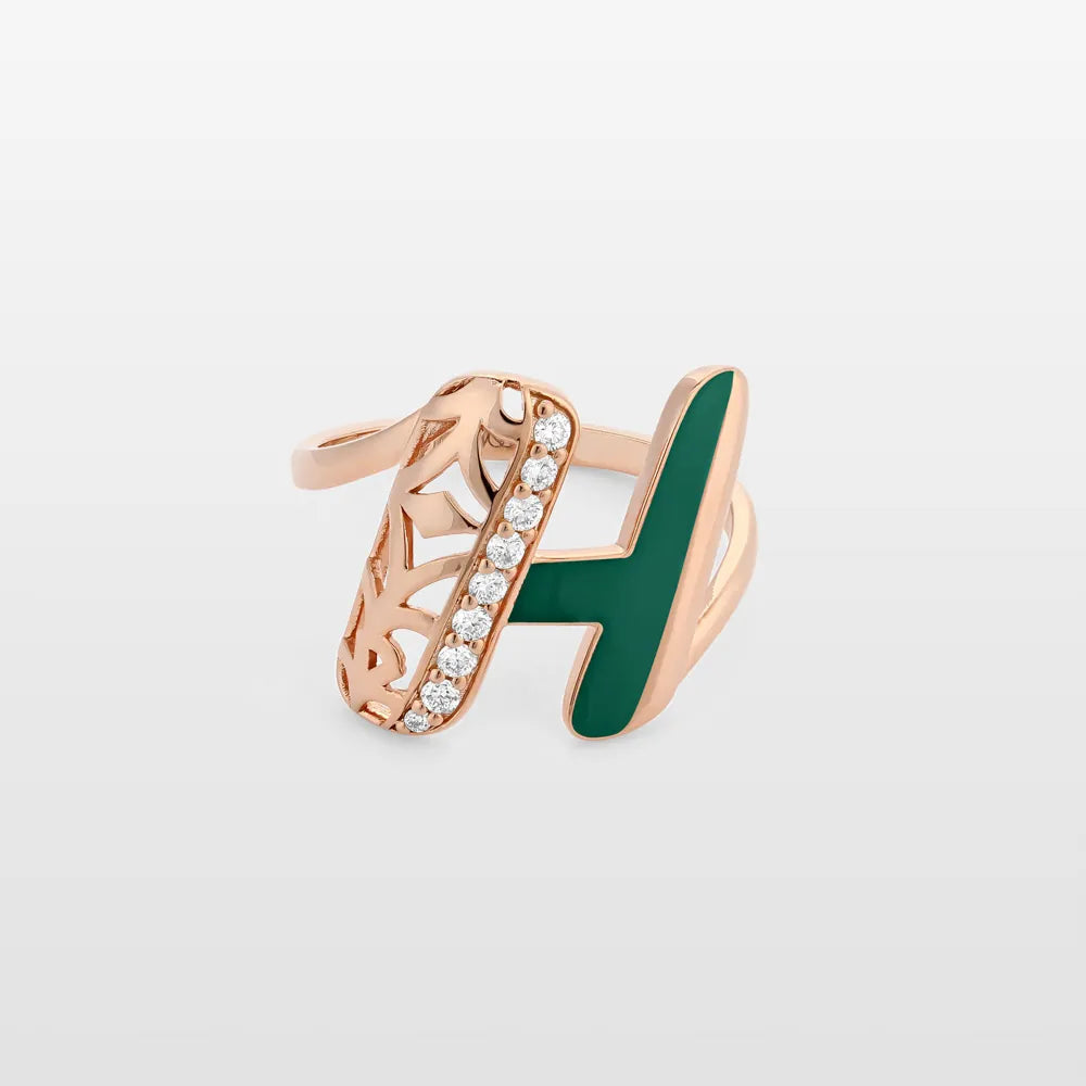 Maveroc Retro Diamond Letter Ring