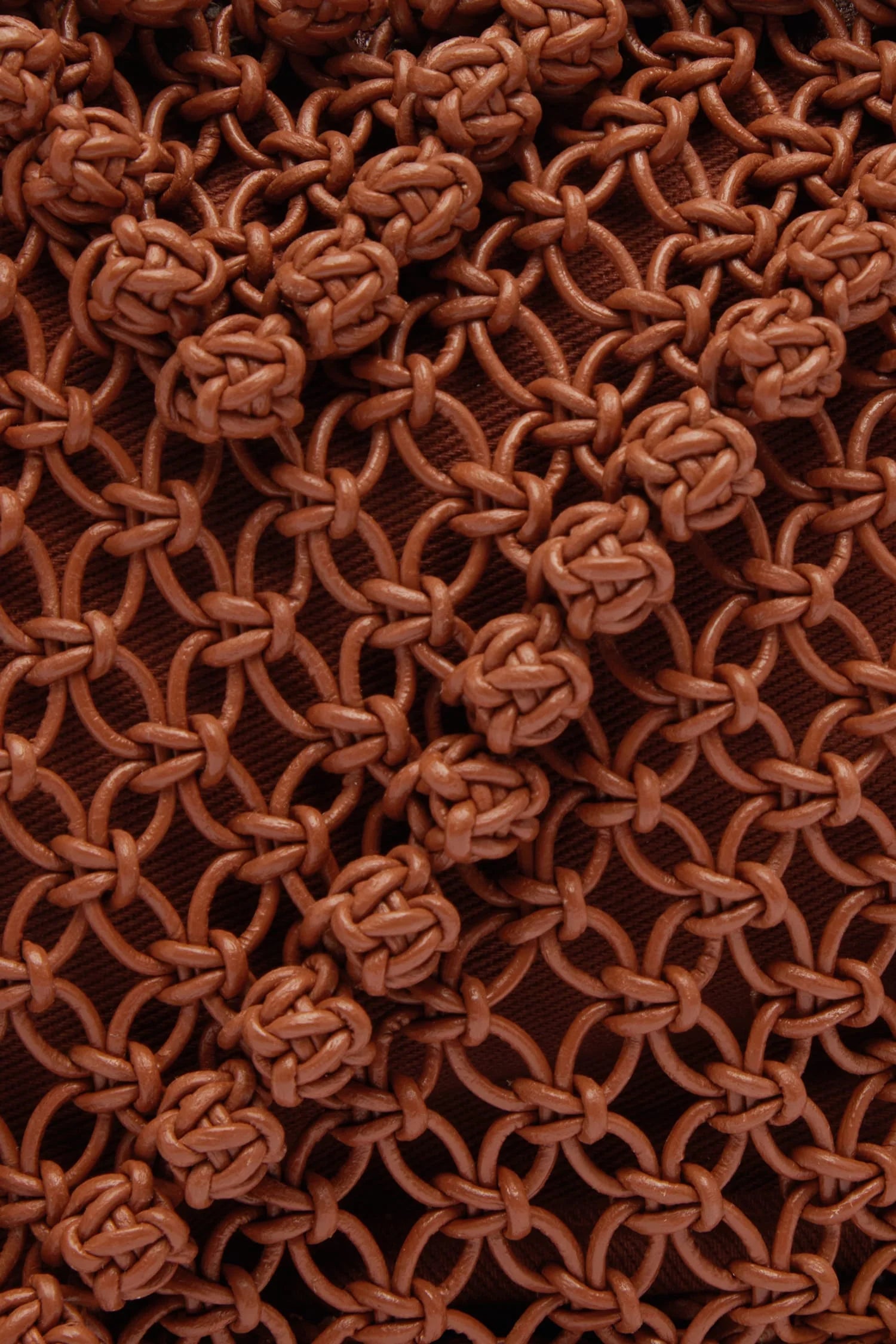 Alemais Leather Macrame Clutch - Rust