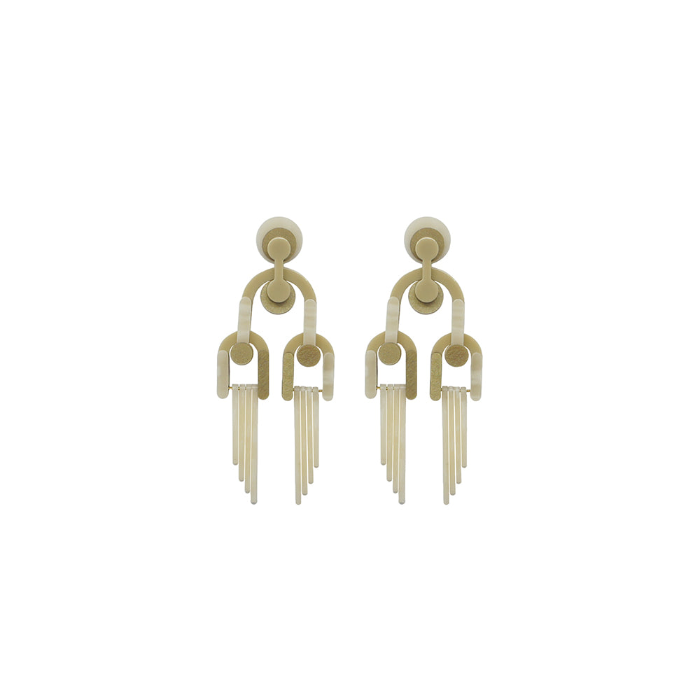 Gissa Bicalho Cladogram Cream Earrings