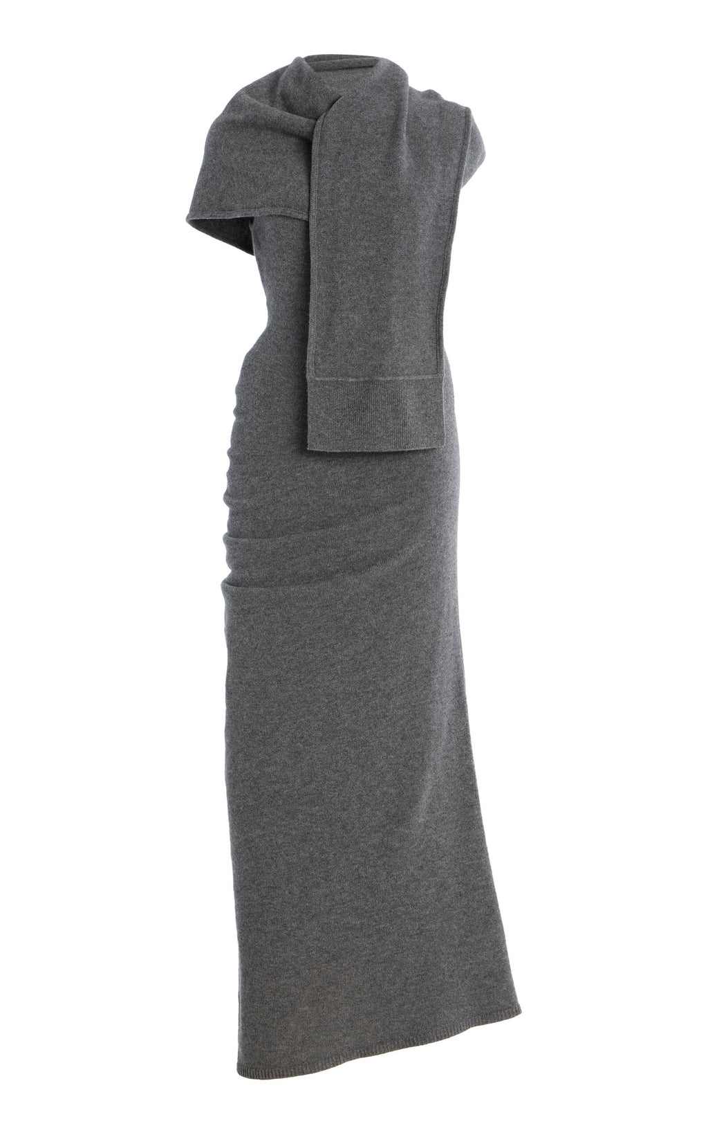 slim fit dress slacks Halston Grey Wool Midi Dress – Moore Vintage Archive main image 1