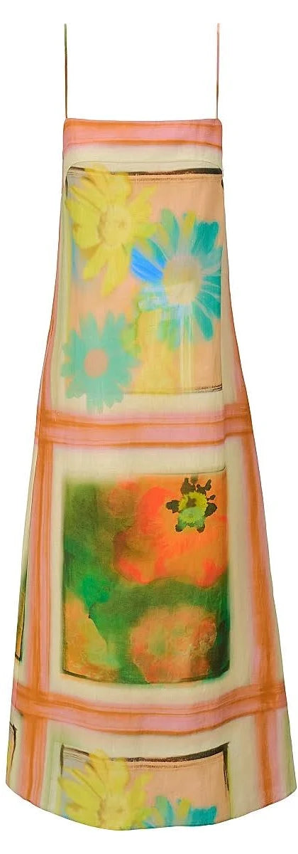 Staud Laura Linen Dress Superbloom