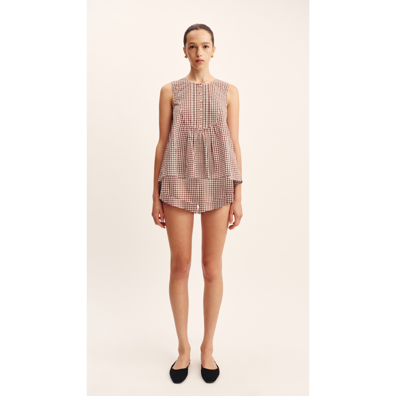 Posse Callie Blouse - Petite Mocha Gingham